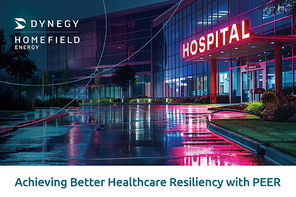 Hospital lit up with neon colors